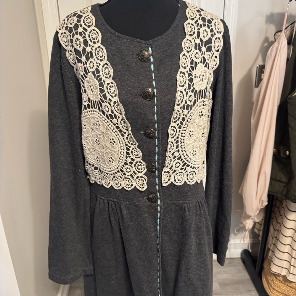 Nick and Mo Trench lace Jersey stretch